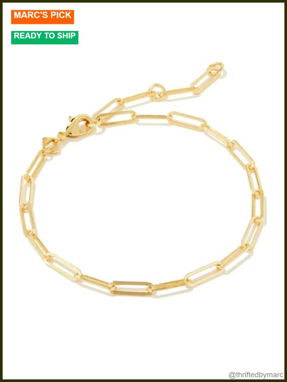 Kendra Scott Courtney Paperclip Bracelet Gold Fashion Jewelry for Women